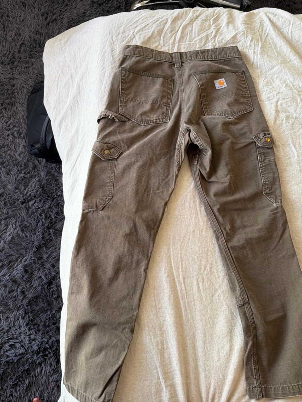 Vintage Carhartt Men's Olive Brown Cargo Work Pants